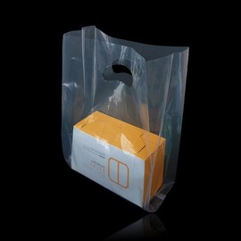 Transparent Durable PE M-Type Fancy Bag 22cm x 30cm with 10cm Gusset 200 Count