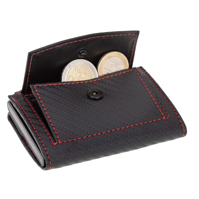 Secwal Leather Wallet Smart Mini Aluminium RFID Protection + Key