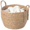 Vintiquewise Decorative Round Wicker Woven Rope Storage Blanket Basket with