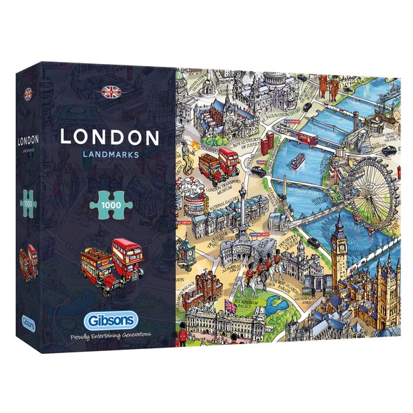 Gibsons London Landmarks 1000 Piece Jigsaw Puzzle | London Map