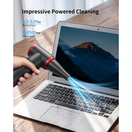Airbition Electric Air Duster, 100500RPM Compressed Air Duster with LED Light, Cordless Air Dust Remover for Computer Keyboard PC Car Cleaning