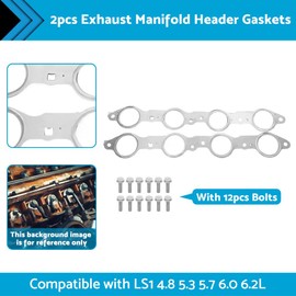 MAX COOL 1 Pair Exhaust Manifold Header Gasket Set Replacement Suitable for LS LS1 4.8 5.3 5.7 6.0 6.2L
