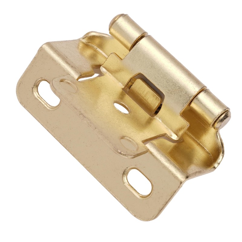 DecoBasics 50 Pack 1/2" Overlay Brushed Gold Cabinet Hinges for