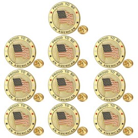Exquisite American Flag Lapel Pin 10 PACK -The Stars and Stripes Flag Pins, Solid Metal US Flag Lapel Pin for Memorial Day, Flag Day, Independence Day, Veterans Day (Pround to be American-10PC)