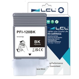 LCL PFI-120 PFI120 Black 130-ml Ink Cartridge Replacement for Canon PFI120BK PFI-120BK 2885C001AA for ImagePROGRAF GP-200 GP-300 TM-200 TM-205 TM-300 TM-305 TM-250 TM-255 TM-350 TM-355 Printers (1PK)
