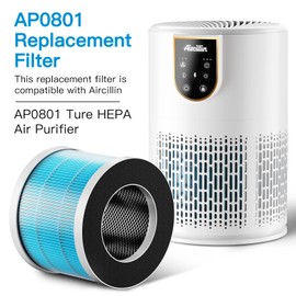 Aircillin Air Purifier AP0801 Replacement Filters 2-Pack, H13 True HEPA Filter, Activated Carbon Filter(AP0801)