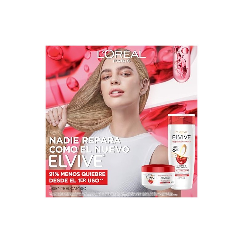 L'Oréal Paris Acondicionador Reparación Total 5 Elvive 370 ml