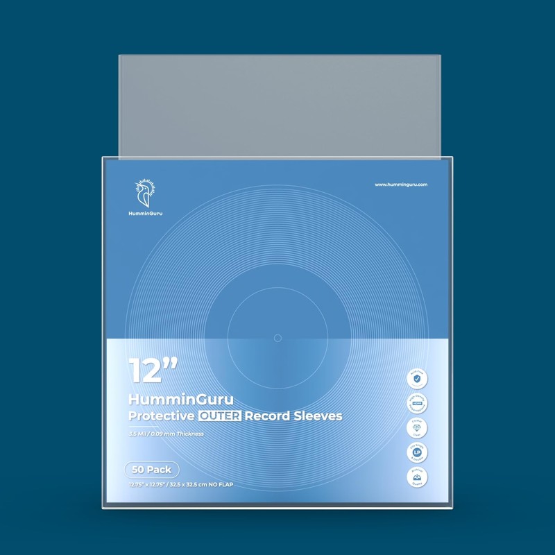 HumminGuru Protective Vinyl Record Outer Sleeves 12", Acid Free &
