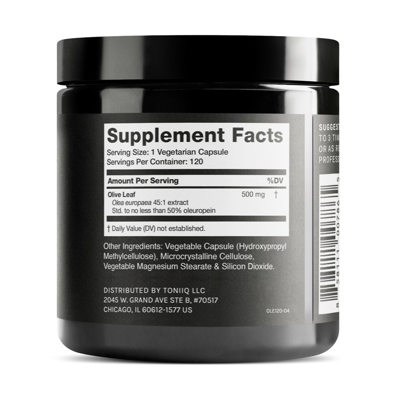 Toniiq Olive Leaf Extract - Ultra High Potency 45:1 Extract