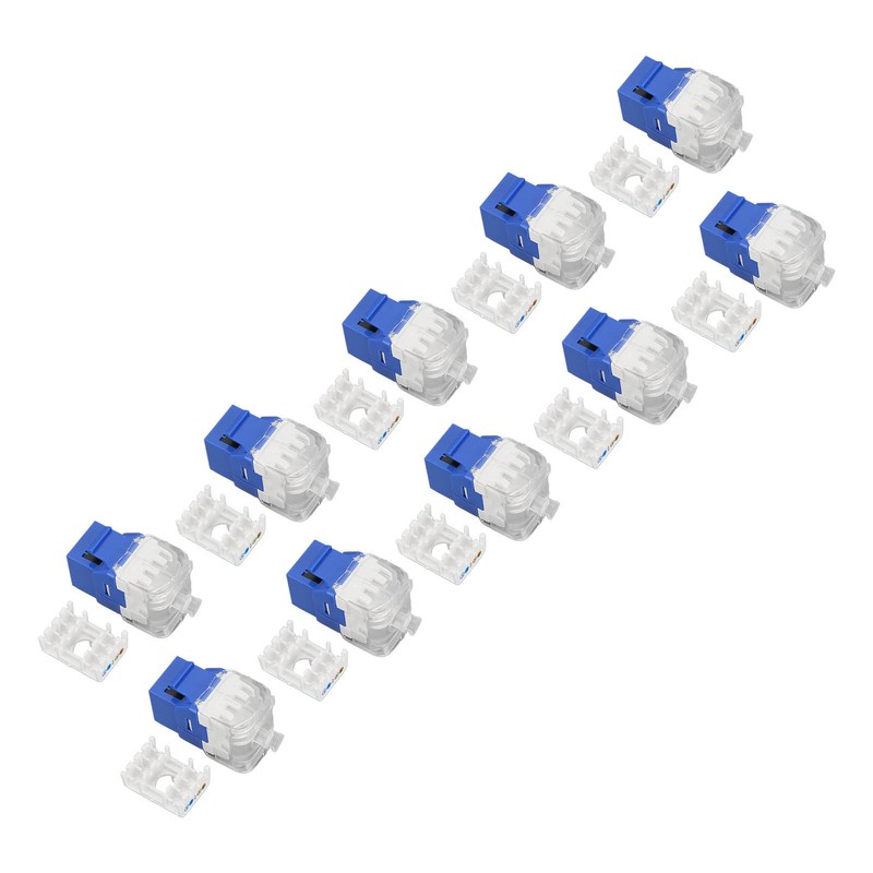 50PCS RJ45 Cat5e Unshielded Network Module 180 Degree Punch Free