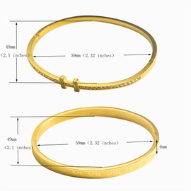 AIKESIWAI Bracelet, Roman Numeral Series, Glossy Stainless Steel, Rose Gold, Unisex, 2 Pcs Womens Style Ⅰ