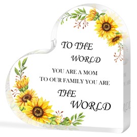 Gifts for Mom, Mom Birthday Gifts, Mother's Day Thanks giving Christmas Love Moms Gift, Birthday Gift from Daughter Son to Mother, Unique Souvenir Ideas Mom's, 5.1×5.1 In Delicate Heart-Shaped Plaque