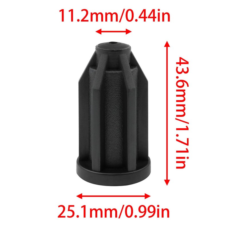 FINBe Caster Stem Inserts Plastic Caster Socket Black Caster Rod