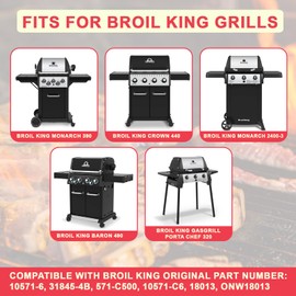 18013 BBQ Grill Lid Temperature Gauge Compatible with Broil King, Replacement Large Chrome Lid Heat Indicator for Broil King Signet/Sovereign/Baron/Regal/Imperial Series Grill Parts (1998-present)