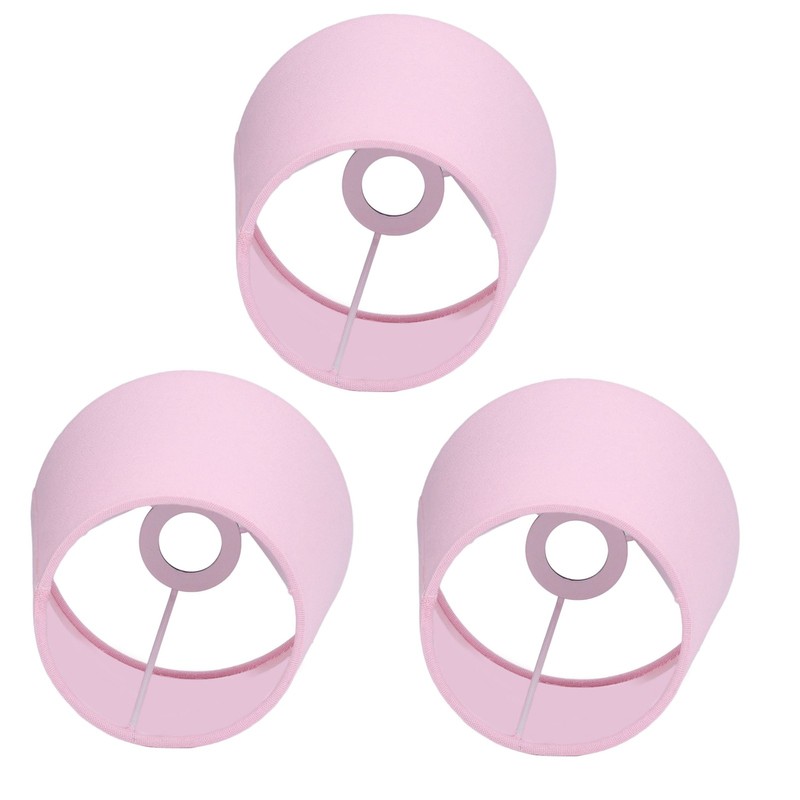 3PCS E14 Lampshade Fabric Ceiling Lamp Shade Exquisite Pink Wall
