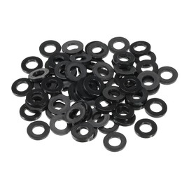 TOP-VIGOR 150Pcs Black Nylon Flat Washers, M6 x 12mm x 1.5mm Insulating Round Seal Spacer Tap Sealing O Ring Gasket for Faucet Pipe Water Hose