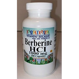 Pure and High Potency Berberine; 1000mg Per Serving; 180 Capsules