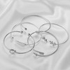 Softones 5pcs Bangle Silver Bracelets for Women Girls Heart|Olive Leaf|Arrow|Feather|Knot