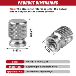 4PCS Tire Valve Stem Caps, Dustproof & Waterproof Aluminum Alloy Air Caps Cover, Corrosion Resistant Car Stem Covers, Universal Car Accessories for Motorcycle, Bicycle, Truck, SUV (Silver)