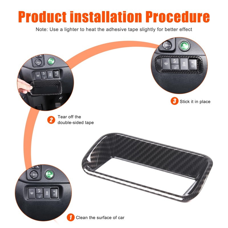 Heutamo Car Headlight Switch Button Frame Cover Trim Compatible with