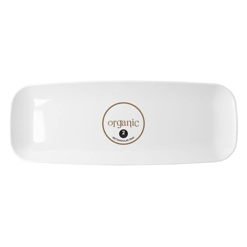 Blue Sky Organic White Tray Rectangle (2-Pack) - 17.5" Disposable