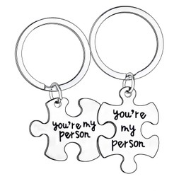 MADHAHEFU Couple Keyrings Boyfriend Girlfriend Gift Husband Keychain Valentine Day Gift Love Puzzle Jewellery (you're my person)