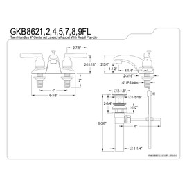 Kingston Brass GKB8622FL Royale 4-inch Centerset Lavatory Faucet with Retail Pop-up, Polished Brass