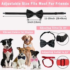 KOOMOX Red Bow for Dog, Adjustable Dog Bow Tie Collar for Medium and Large Dogs Cats Pets Wedding Birthday Graduation Christmas Holiday Homecoming Costumes, 1 Piece Red