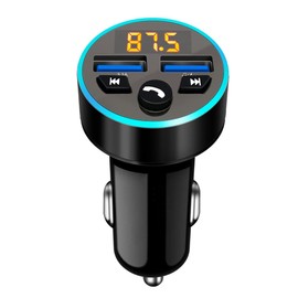 FM Transmitter Auto Bluetooth,Bluetooth Adapter Auto,QC3.0-Schnellladegerät,Dual USB Unterstützung,Freisprecheinrichtung/USB Flash Laufwerk(A)
