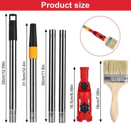 YYTECH Multi Angle Paint Brush Extender Pole Set 1.2m Paint Roller Extension Pole Universal Paint Brush Extender Holder, High Ceilings, Corners, Edges fits Most Rollers and Scrapers