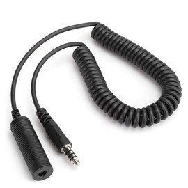 Headphone Extension Line,Coiling Type U-92A/U to U-174/U Helicopter Military Headphone Extension Cable,Used to Expand Standard Military Mono U-174/U Plugs to Connect Helicopters or Military Rad