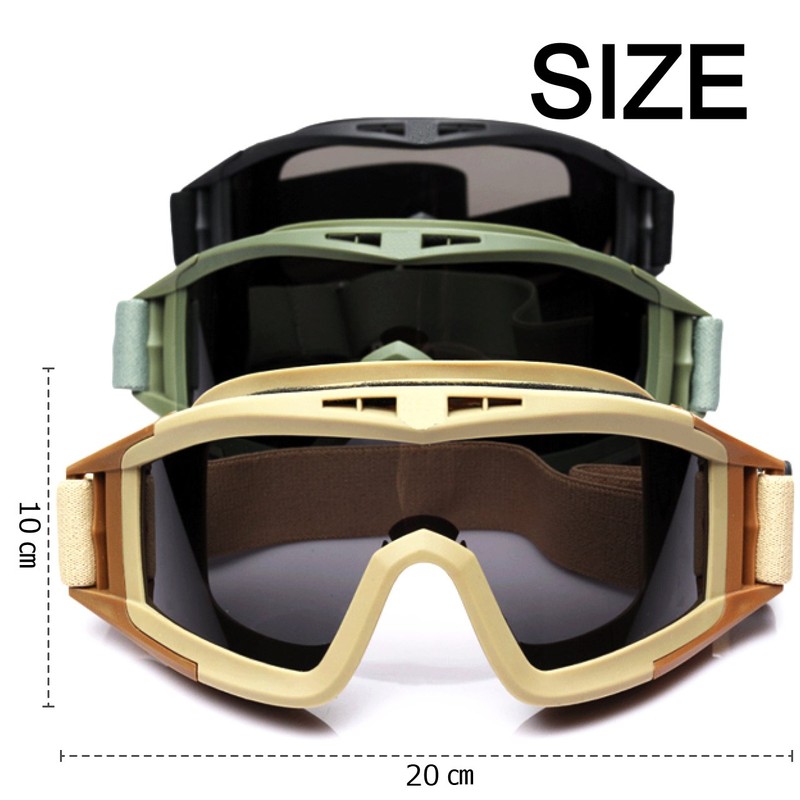 [Felimoa] Survival Game Goggles Tactical Camouflage Anti-Fog 3 Lens Set