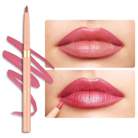 Oulac Lápiz Delineador de Labios Retráctil Rosa 2en1 Impermeable Crayón de Maquillaje para Delineador de Labios y Delineador de Ojos, Suave y Cremoso, Acabado Mate de Larga Duración, Belleza Vegana