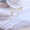 Inateannal Crystal Northstar Ear Cuff Earrings Gold Long Threader Chain