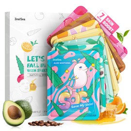 ZealSea Face Masks Skincare for Women, Variety 7Days Facial Sheet Mask Set for Deep Hydrating & Glow, Daily Self-Care Gift & Family Moment for Teens Kids Girls Birthday Party, Safe for all Skin types