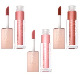 Maybelline Kit 3 Brillos Labiales Lifter Gloss, 5.4ml c/u, de Larga Duración, con Ácido Hialurónico, Brillo hidratante hasta por 4 horas, con aplicado