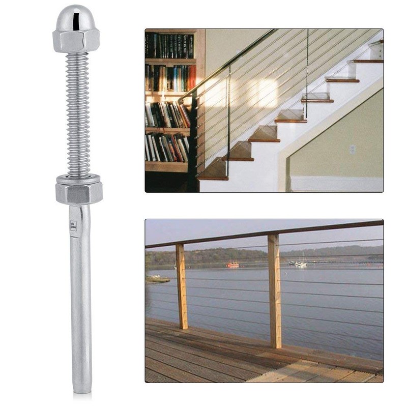 Cafopgrill Threaded Cable Tensioners, 10-Pack Stainless Steel Cable Threaded Terminal