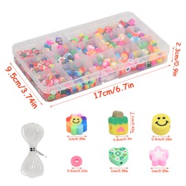 300 Pieces Colorful Clay Bracelet Bead Making Kits