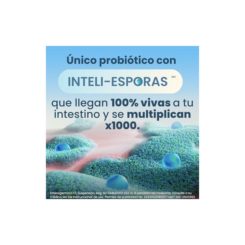 Enterogermina 2 PCK4B, probiótico que alivia malestar digestivo,10 amps.