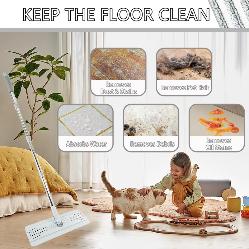 12Pack Microfiber Flat Mop Pads Compatible with JOYMOOP, Libman, Oshang