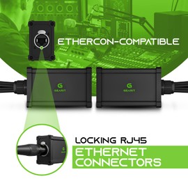 GearIT 4 Channel Snake (2ft Breakout Cable) 3Pin XLR to Ethercon RJ45 Cat5/Cat6 Ethernet Extender - 4 XLR (2 Male, 2 Female) for Live Stage, Sound, Lighting, Audio Recording Studio