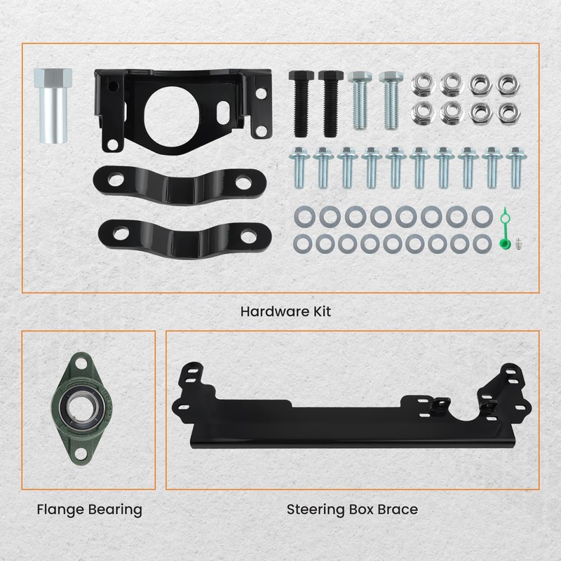 maXpeedingrods Steering Box Brace W/Flanged Bearing Kit for Jeep Cherokee