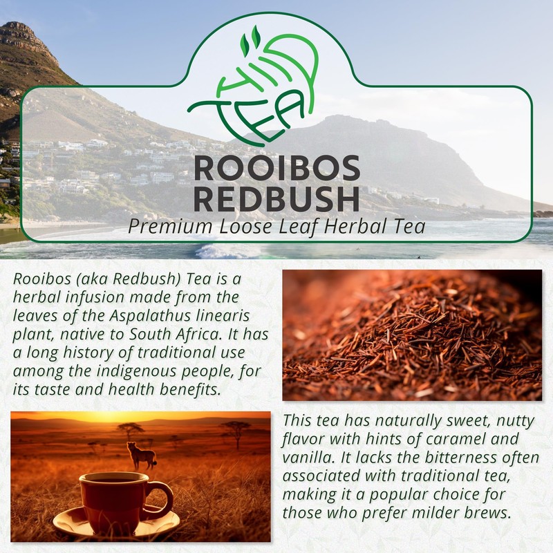 Rooibos Herbal Loose Tea – African Redbush Tea Premium Leaf