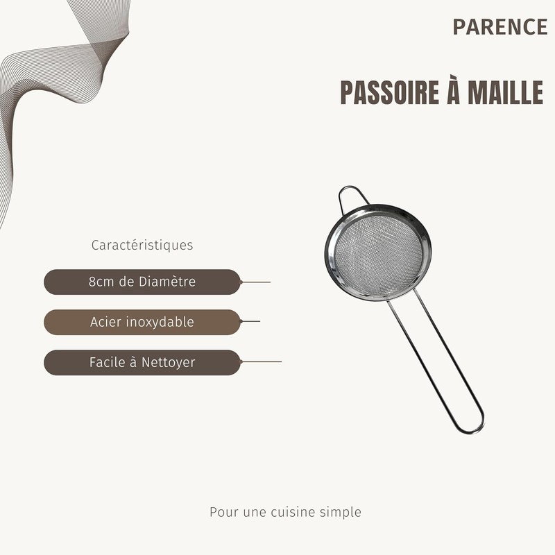 PARENCE.- Set di 2 setacci in acciaio inox da 8