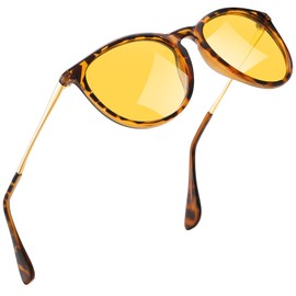 kunchu Sunglasses, Women's Polarised Sunglasses, Round UV400 in Retro Sunglasses, for Men and Women, Protection, Vintage, Night vision