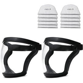 [TRIrunpdl] 2 Pieces Face Guard Clear Full Safety Face Shield Adult Women Men Full Face Mask, Adjustable Reusable Anti-Fog Super Protective Face Shield, Ultra Lightweight Face Guard for Mowing