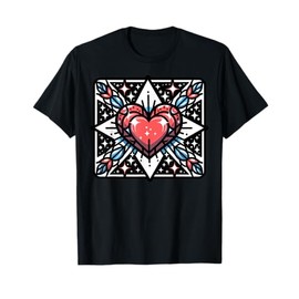 Colorful Heart With Arrows And Star Design Graphic Design T-Shirt