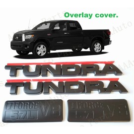 Toyota OEM OVERLAY Matte black Fender Door Tundra V8 Emblems Fit 2007-2013 Toyota Tundra
