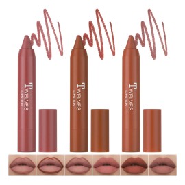 3 Piezas Pintalabios Mate Larga Duracion Labial Nude Cremoso