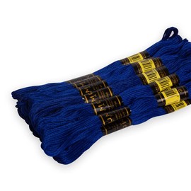 UMC STAG Pack of 12 Premium Embroidery Thread | 100% Egyptian Cotton Premium Skeins | Cross Stitch Embroidery Floss | Oeko TEX Certified Stranded Cotton | Ideal for Arts & Crafts (Royal Blue 134)